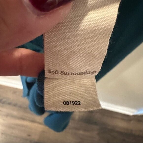 Soft Surroundings Lagia Teal Lagenlook Maxi Dress PM Comfy Boho Cottagecore - Picture 9 of 10